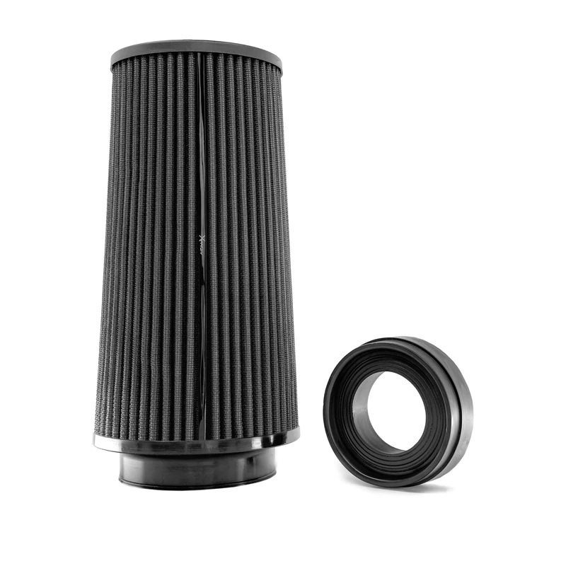 Pipercross AirMax Universal Air Filter Kit with Reducer Rings - Pleated Rubber Neck (102-150-300/4" N, 6" B, 12" H) - High-Flow for Enhanced Performance & Throttle Response - Washable, AM7001