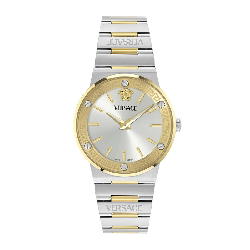 Versace Men's Analogue Quartz Watch Greca Logo Aereo Swiss Made