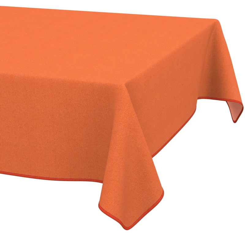 ANRO Washable Tablecloth Orange Linen Look Rectangular 220 x 140 cm - Garden Tablecloth Indoor Outdoor Water-Repellent Dirt-Repellent Easy Care with Hem - Image 1