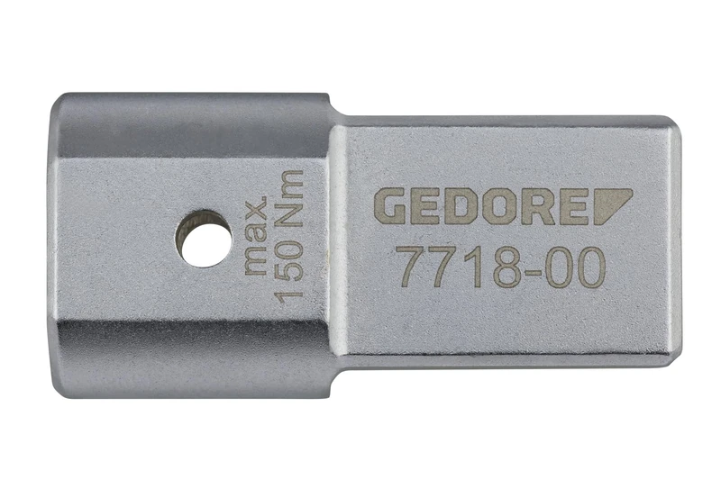 GEDORE 7718‑00 Plug-in Adaptor 14 x 18 to 9 x 12, Chrome Vanadium Steel, 150 Nm, Spring Pin Fuse, Chrome-Plated, Pitch 20.0 mm