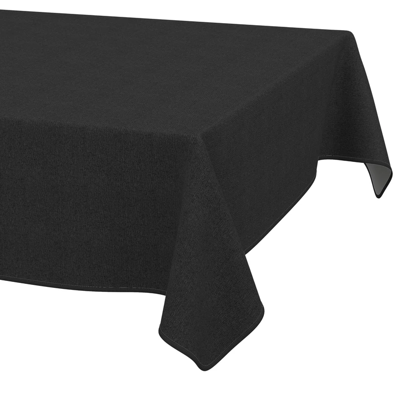 ANRO Washable Tablecloth Anthracite Linen Look Rectangular 240 x 140 cm - Garden Tablecloth Indoor Outdoor Water-Repellent Dirt-Repellent Easy Care with Hem - Image 1