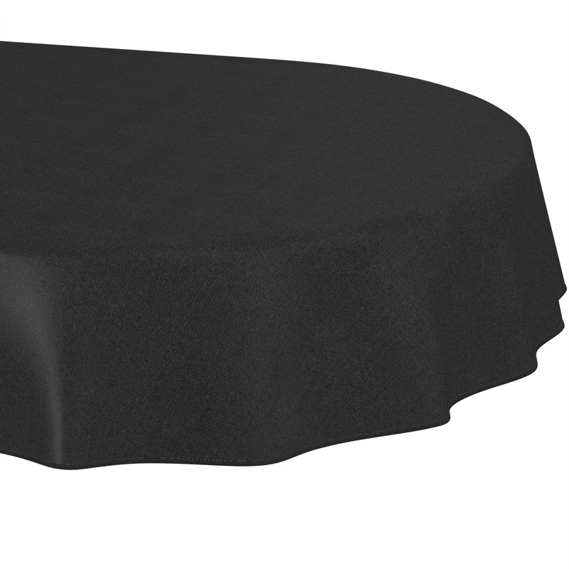 ANRO Washable Tablecloth Anthracite Linen Look Oval 220 x 140 cm - Garden Tablecloth Indoor Outdoor Water-Repellent Dirt-Repellent Easy Care with Hem - Image 1