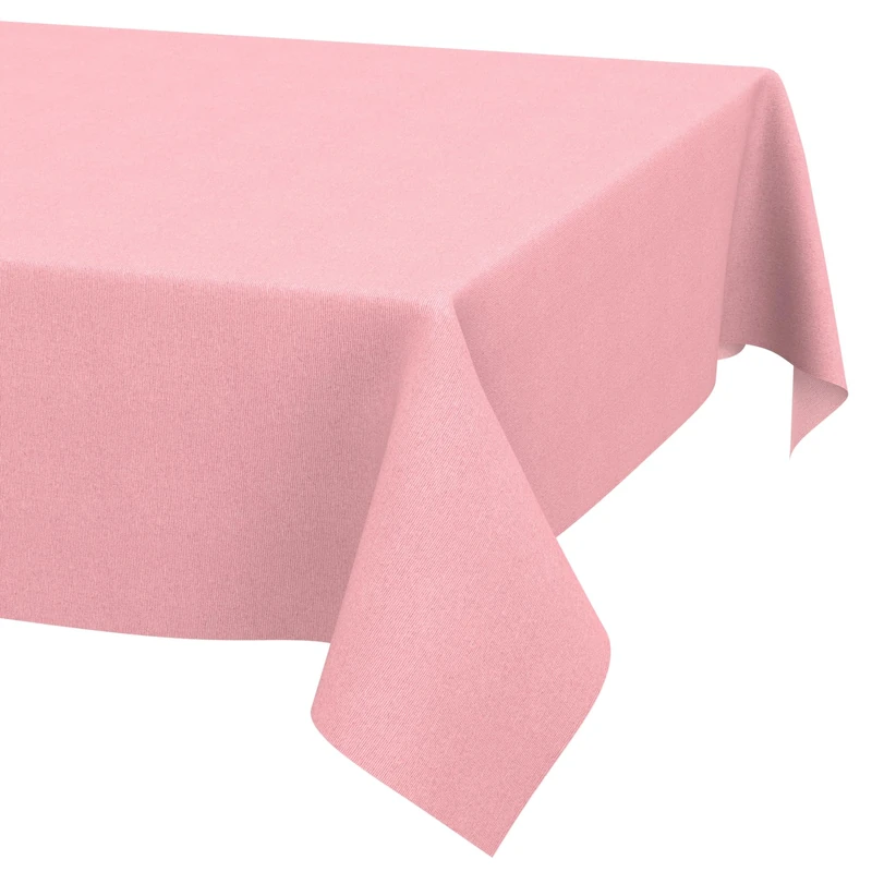 ANRO Washable Tablecloth Pink Linen Look Rectangular 500 x 140 cm - Garden Tablecloth Indoor Outdoor Water-Repellent Dirt-Repellent Easy Care Cut Edge - Image 1