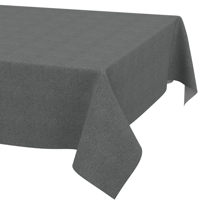 ANRO Washable Tablecloth Dark Grey Linen Look Rectangular 500 x 140 cm - Garden Tablecloth Indoor Outdoor Water-Repellent Dirt-Repellent Easy Care Cut Edge - Image 1