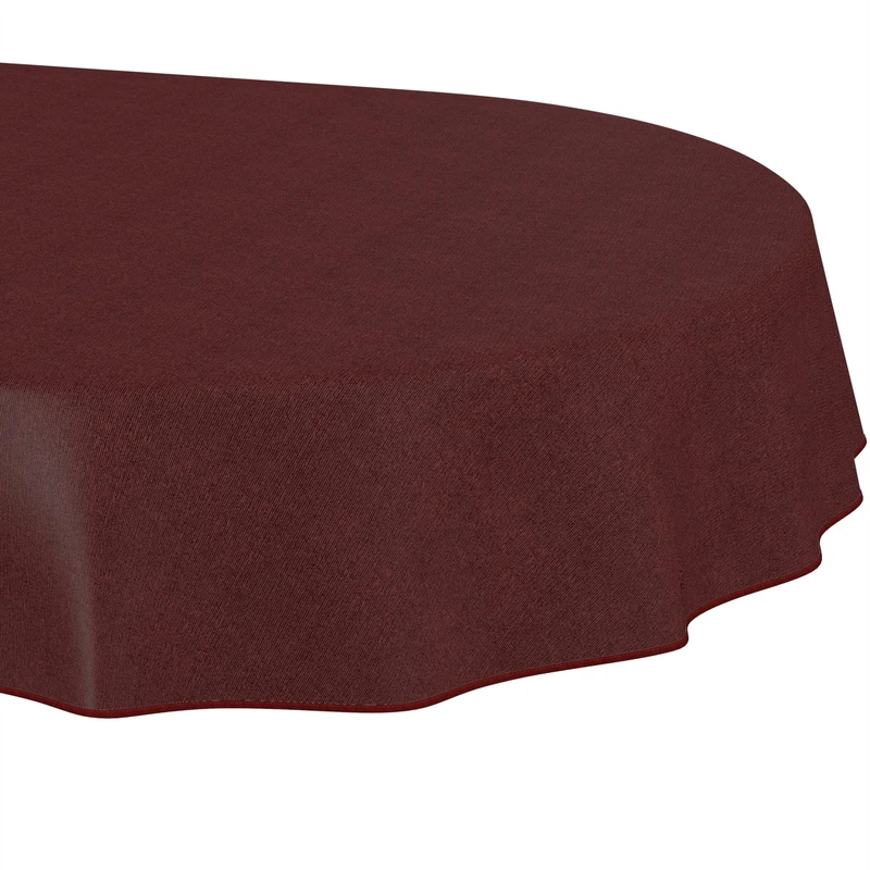 ANRO Washable Tablecloth Bordeaux Linen Look Oval 220 x 140 cm - Garden Tablecloth Indoor Outdoor Water-Repellent Dirt-Repellent Easy Care with Hem