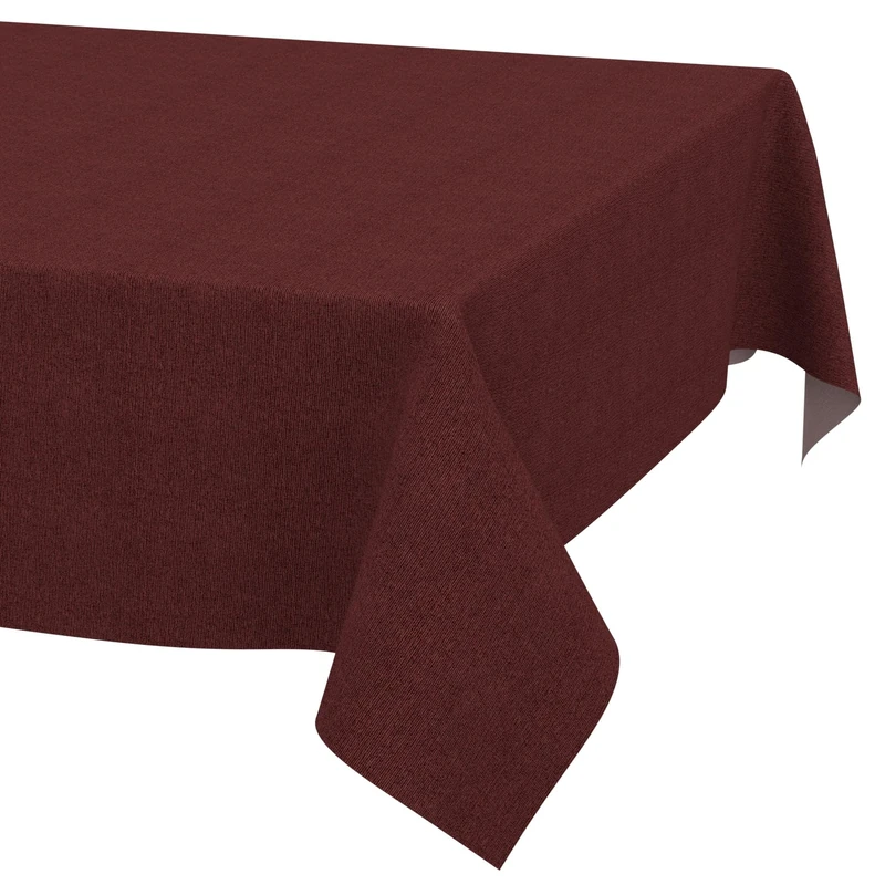 ANRO Washable Tablecloth Bordeaux Linen Look Rectangular 400 x 140 cm - Garden Tablecloth Indoor Outdoor Water-Repellent Dirt-Repellent Easy Care Cut Edge
