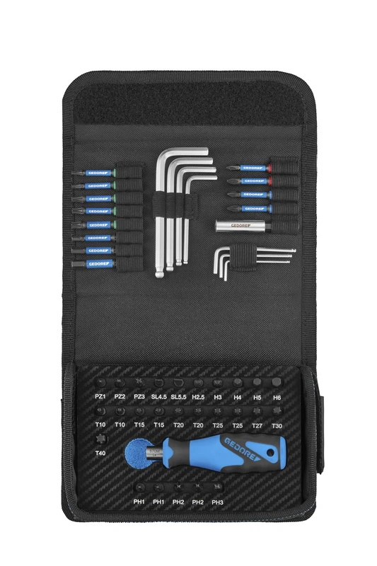 GEDORE TC 666 H‑047 Bit Kit, 47 Pieces, Torsion Bits 25 mm and 50 mm, Bit Screwdriver, Allen Key Hex 1.5-6 mm, Bit Holder, Textile Bag - Image 1