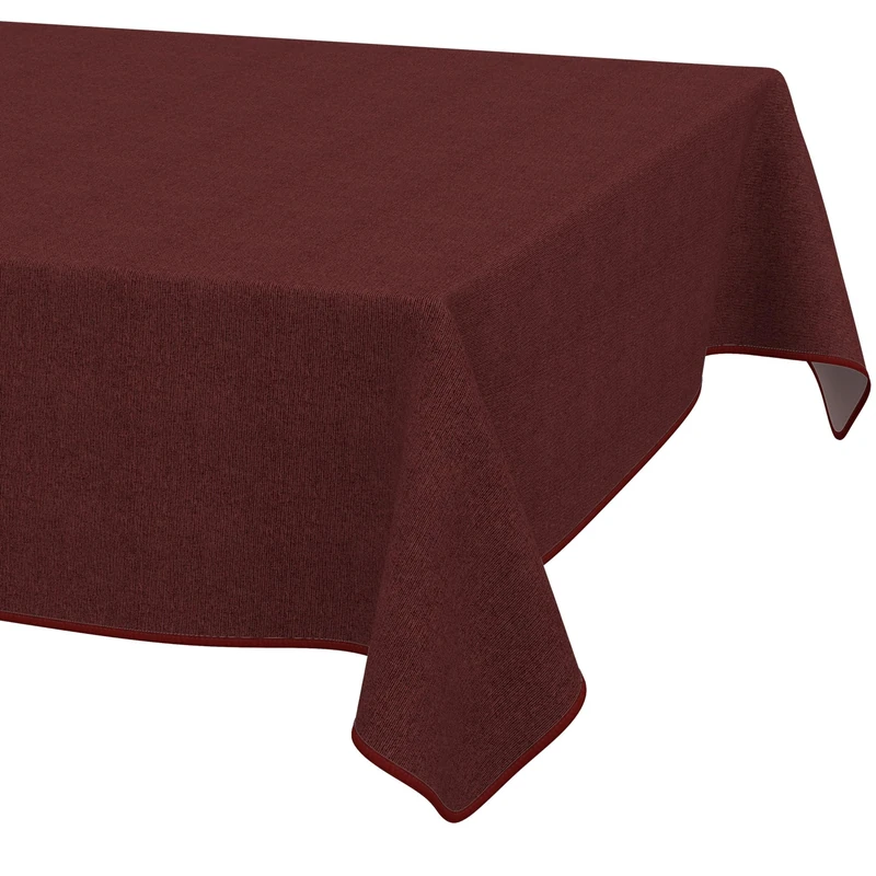 ANRO Washable Tablecloth Bordeaux Linen Look Rectangular 240 x 140 cm - Garden Tablecloth Indoor Outdoor Water-Repellent Dirt-Repellent Easy Care with Hem