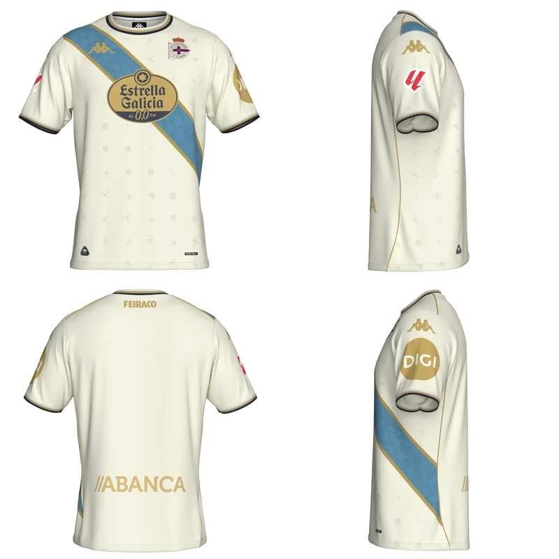 Kappa Kombat Deportivo DE LA CORUÑA 25/26 - Away Football Jersey - 3rd Kit - Quality Design and Sports Style - Regular Fit and Round Neck - Blue/Azure/Gold XL - Image 1