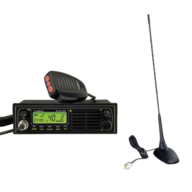 Albrecht AE 6491 ANC CB Radio + CBM-516 CB Radio Antenna with Magnetic Base
