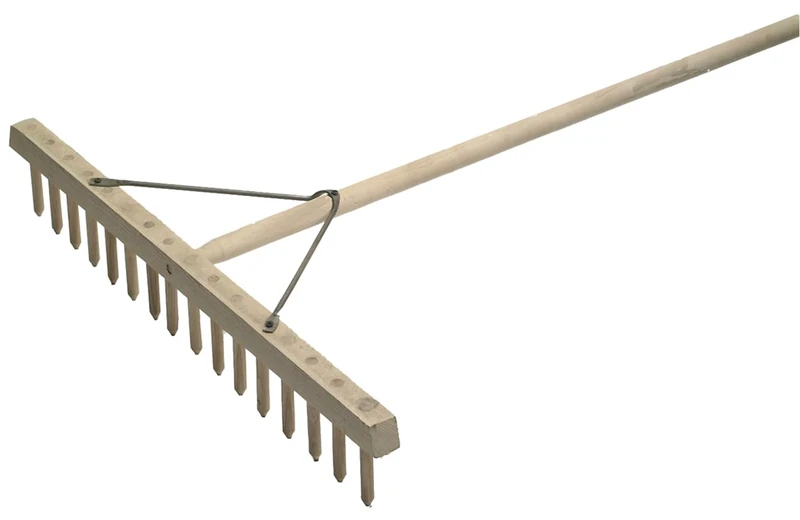 Faithfull Wooden Hay Rake 1.7m (66in) –Traditional Haywainers Pattern Garden Rake, FSC® Certified Wood, Wide Head with Dowelled Peg Teeth & Steel Stays for Hay, Grass & Straw Collection