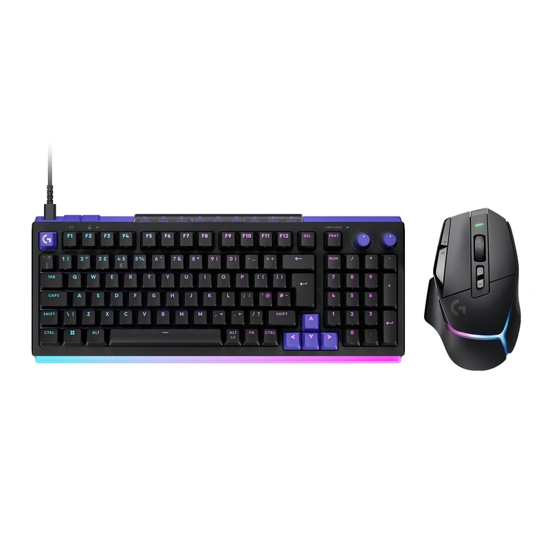 Logitech G512 X 98 - Hot-Swappable TMR Analogue/Mechanical Gaming Keyboard, 8K, RAPID TRIGGER, RGB, Wired + G502 X PLUS LIGHTSPEED Wireless RGB Gaming Mouse, HERO 25K sensor, PC/Mac - Black