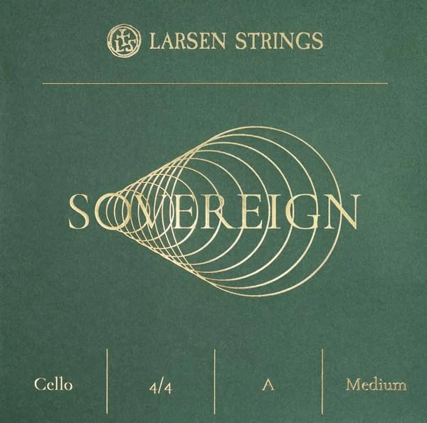 LARSEN STRINGS Cello Strings Sovereign - 4/4 Cello String - Medium - Single String A, Steel Core with Stainless Steel Winding, Tension 18.5 kg/40.7 lbs