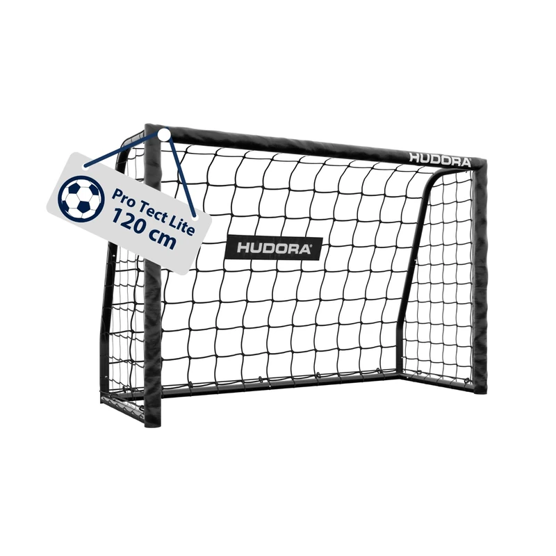 HUDORA Pro Tect 120 Lite soccer goal – garden soccer goal with post padding for outdoor use – quick to set up thanks to click connections – stable goal for children & teens - black - Image 1