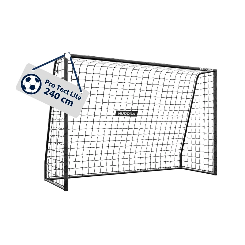 HUDORA Pro Tect 240 Lite soccer goal – garden soccer goal with post padding for outdoor use – quick to set up thanks to click connections – stable goal for children & teens - black - Image 1