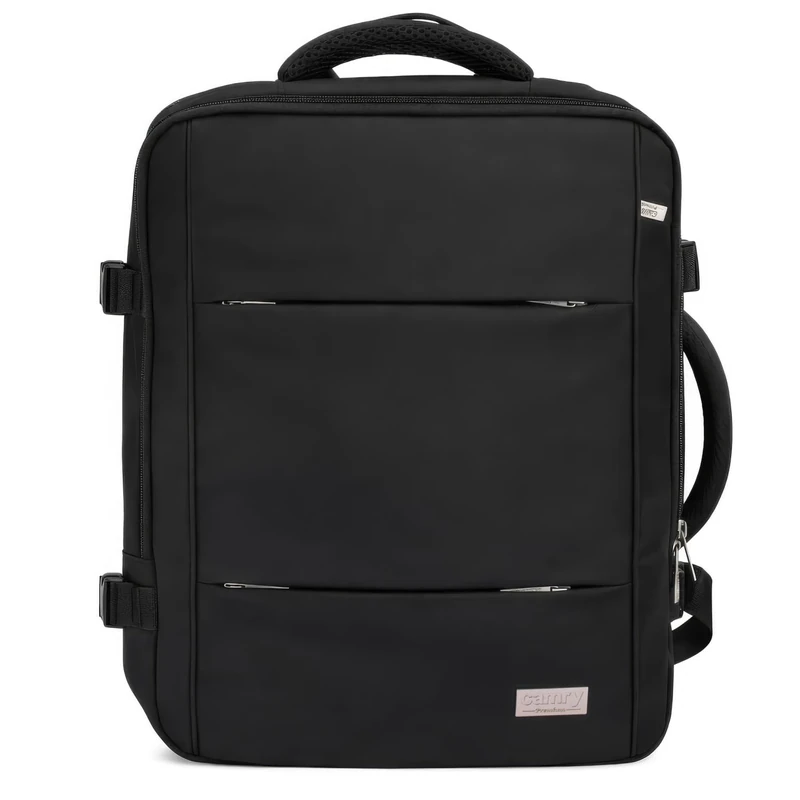 CAMRY CR 6881 Black Hand Luggage Backpack 40 x 20 x 30 cm, 24 Litres, Business and Travel Backpack, 3 Compartments, 13 Pockets, Suitable for Laptops up to 15.6 Inches