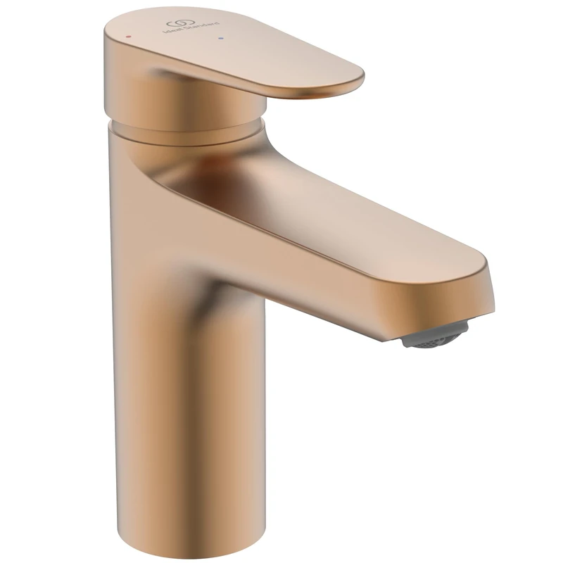 Ideal Standard Alu+ Basin tap, spout Height 99 mm, Water-Saving Bathroom tap, with Waste Fitting, Free of Chrome & Nickel – Bronze (46 x 156 x 160 mm)