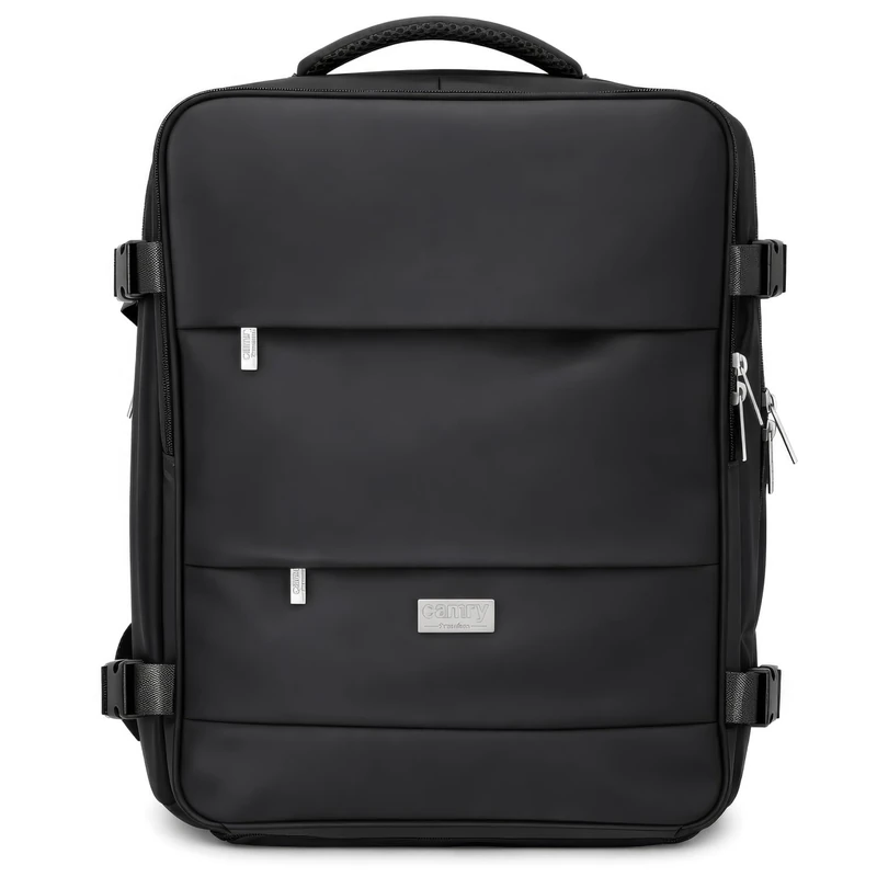 CAMRY CR 6880 Black Hand Luggage Backpack 40 x 20 x 30 cm, 24 L, Business and Travel Backpack, 3 Compartments, 11 Pockets, Suitable for Laptops up to 17 Inches