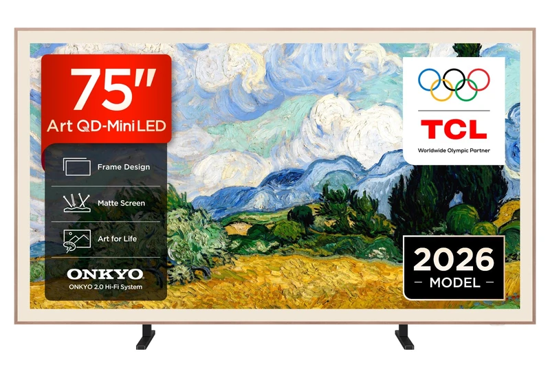TCL 75A400PRO-UK 75 Inch NXTVISION QD-Mini LED Art TV, Google TV, Matte Screen, Frame Design, Dolby Vision IQ & Atmos, 2.0 Onkyo, 144Hz, AirPlay 2 (2026 New Model)