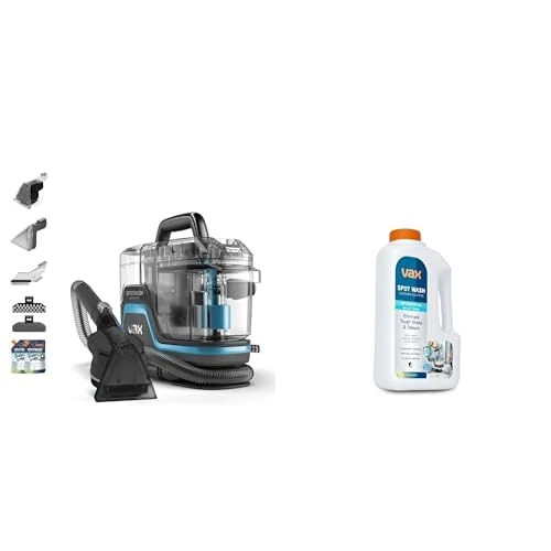Vax SpotWash Home and Pet Spot Cleaner Bundle with 1L SpotWash Antibacterial Solution - Portable Carpet & Upholstery Cleaner for Pet Stains, Odours & Spills – Deep Clean for Home & Car Interiors - Image 1
