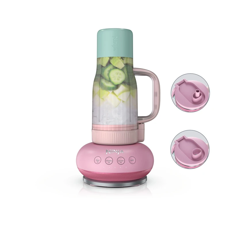 Ninja BlendBoss Blender with Portable Tumbler, Personal Blender with Removeable Travel Tumbler, 3 Auto Preset Modes, Pink, DB351UKPK1BRN