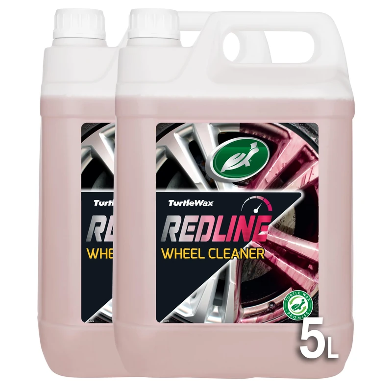 Turtle Wax Redline Wheel Cleaner, Colour Changing, Acid-Free Formula, 5l, Pack of 2, Heavy Duty, Wheel, Tyre and Break Cleaner, Removes Dirt, Iron and Break Dust, Suitable for All Wheels
