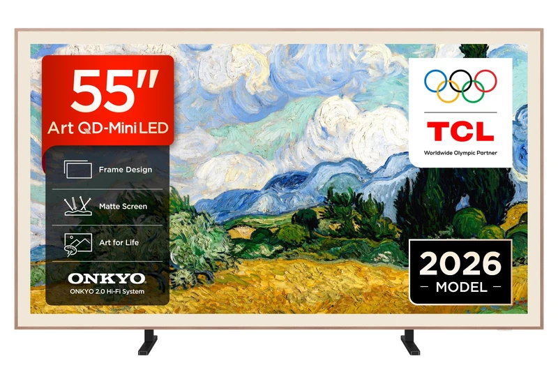 TCL 55A400PRO-UK 55 Inch NXTVISION QD-Mini LED Art TV, Google TV, Matte Screen, Frame Design, Dolby Vision IQ & Atmos, 2.0 Onkyo, 144Hz, AirPlay 2 (2026 New Model)