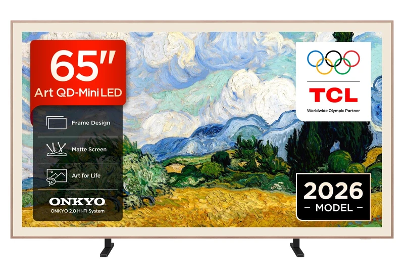 TCL 65A400PRO-UK 65 Inch NXTVISION QD-Mini LED Art TV, Google TV, Matte Screen, Frame Design, Dolby Vision IQ & Atmos, 2.0 Onkyo, 144Hz, AirPlay 2 (2026 New Model)