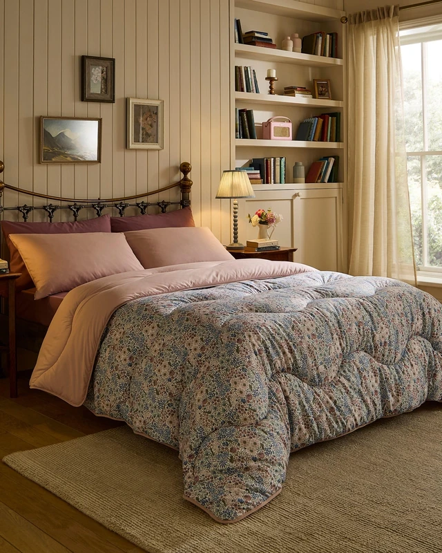 Night Lark Coverless Duvet and Pillowcase Set, Autumn Collection – Coverless Duvet Double 10.5 Tog with Advanced Smartfil® Fibre, Machine Washable, Hypoallergenic – Vintage Meadow, Double Bed Size - Image 1