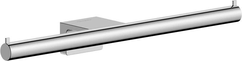 hansgrohe AddStoris S - toilet paper holder double, toilet roll holder for 2 paper rolls wall mounting, concealed fastening, bathroom accessories, chrome, 41768000