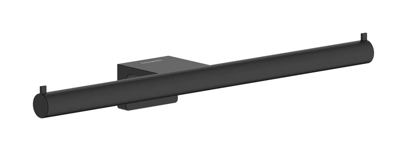 hansgrohe AddStoris S - toilet paper holder double, toilet roll holder for 2 paper rolls wall mounting, concealed fastening, bathroom accessories, matt black, 41768670