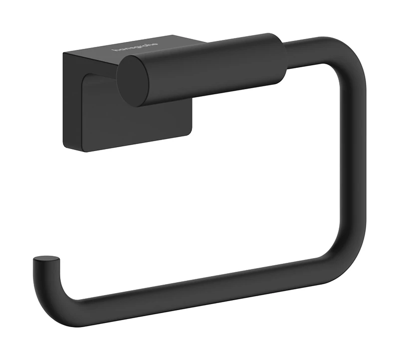 hansgrohe AddStoris S - toilet paper holder, toilet roll holder for wall mounting, concealed fastening, bathroom accessories, matt black, 41788670