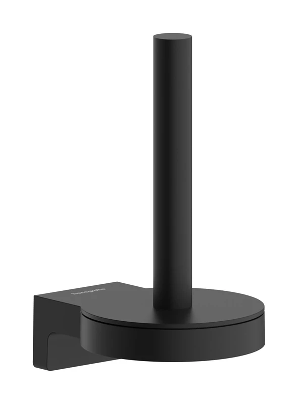 hansgrohe AddStoris S - spare toilet roll holder, toilet paper holder for wall mounting, concealed fastening, bathroom accessories, matt black, 41786670