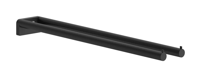hansgrohe AddStoris S - towel rail with two arms, towel holder double, concealed fastening, bathroom accessories, matt black, 41787670