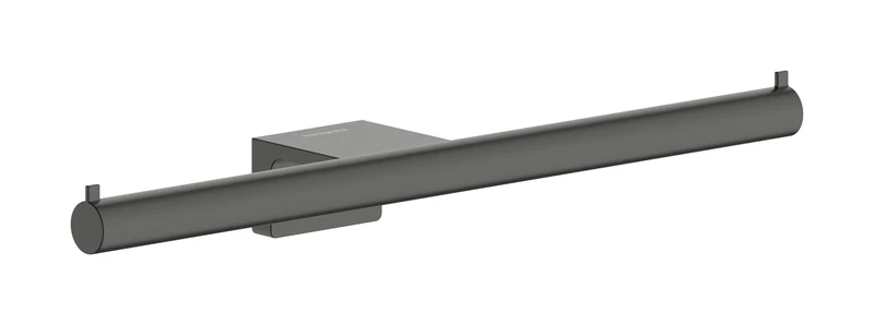 hansgrohe AddStoris S - toilet paper holder double, toilet roll holder for 2 paper rolls wall mounting, concealed fastening, bathroom accessories, brushed black chrome, 41768340