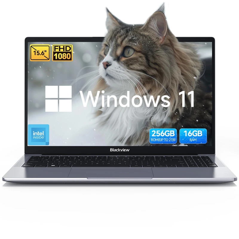Blackview Laptop 2025, 15.6” Laptops Computer for Business Student, Quad-Core N150 (Up to 3.6GHz, Beat N5095/N95/N97/N100), 16GB DDR4 256GB SSD, FHD IPS TÜV Screen, 100W Type-C Fast Charge, 4K HDMI - Image 1