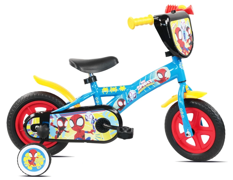 Disney Spidey and His Amazing Friends Kids' First Bike, 10" Wheels, Steel Frame, EVA Tyres, Training Wheels Included, For Boys and Girls Ages 2-4 years Approx - Image 1