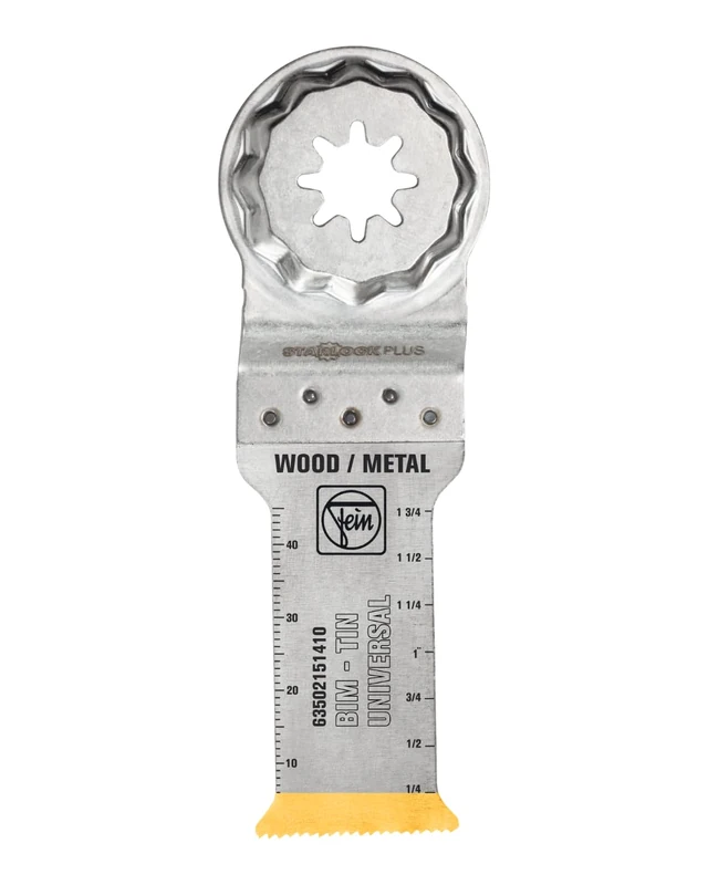 FEIN LongLife E-Cut Bimetal Long Life Deep Cut Blade Pack of 5 x Width 28 mm Length 60 mm StarlockPlus Titanium Coated Bi-Metal Blade - Image 1