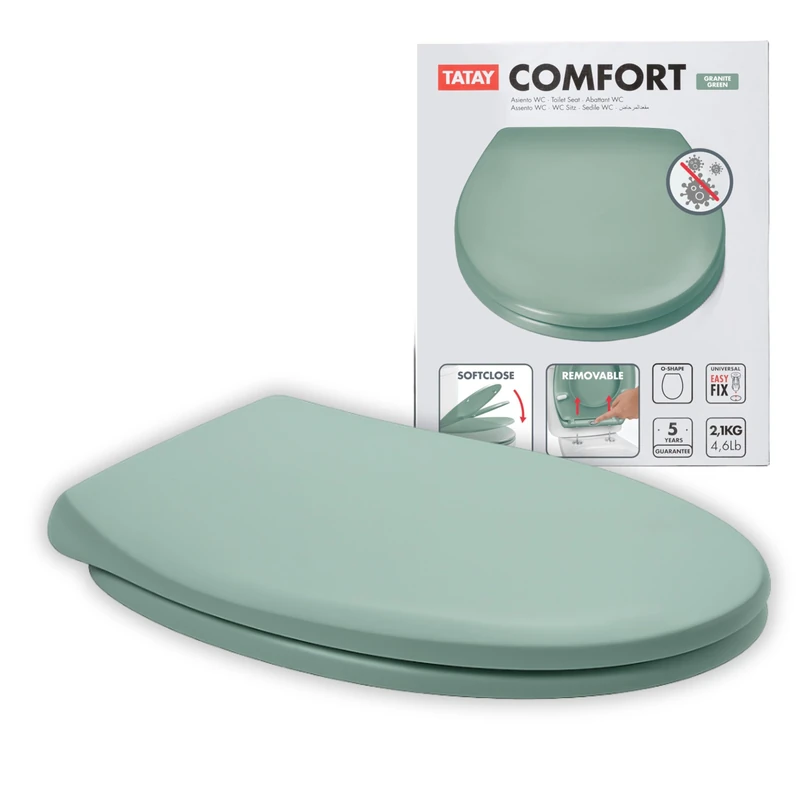 TATAY Toilet Seat Duroplast Universal Soft-Close | Quick-Release for Easy Cleaning | High Resistance