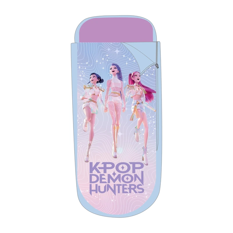 K Pop Demon Hunters Officially Licensed ReadyBed | Kids Inflatable Air Bed and Sleeping Bag with Pump | Travel Mattress for Sleepovers and Camping or Home Use | Blue