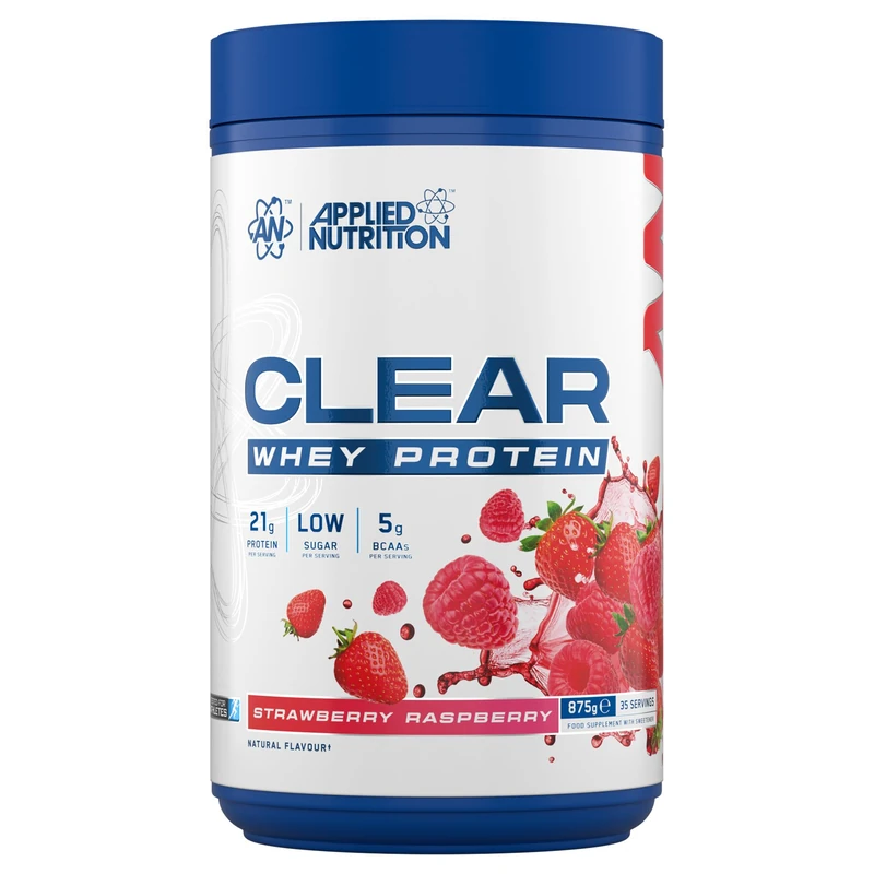 Applied Nutrition Clear Whey Isolate - Whey Protein Isolate, Refreshing High Protein Powder, Fruit Juice Style Flavours (Strawberry Raspberry) (875g - 35 Servings)