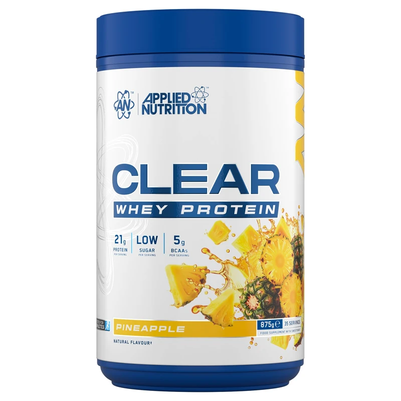 Applied Nutrition Clear Whey Isolate - Whey Protein Isolate, Refreshing High Protein Powder, Fruit Juice Style Flavours (Pineapple) (875g - 35 Servings)