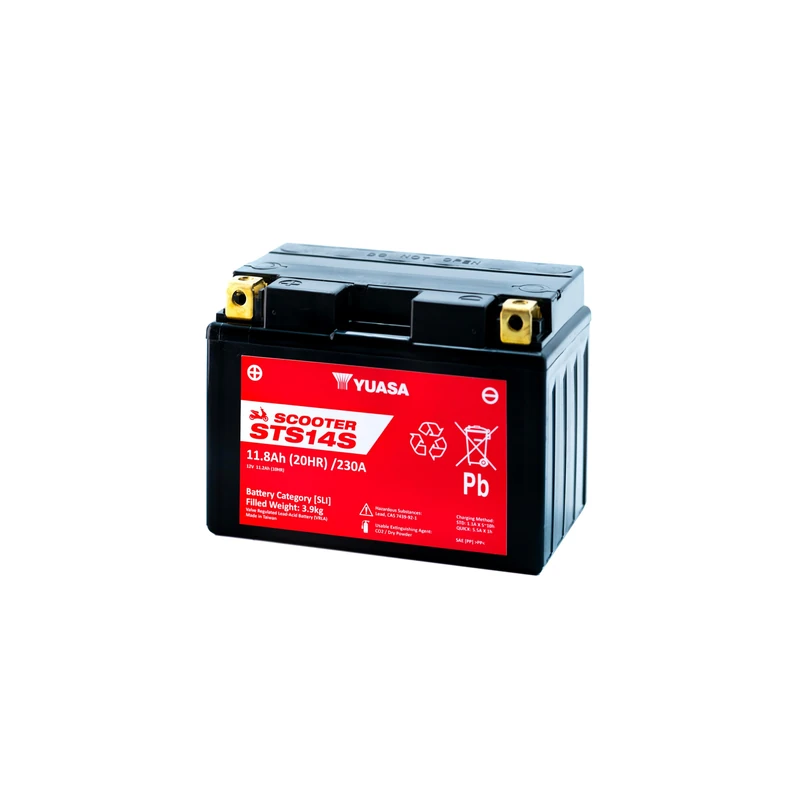 Yuasa STS14S 12V 230 CCA Lead Acid Battery Maintenance Free AGM VRLA for Scooters