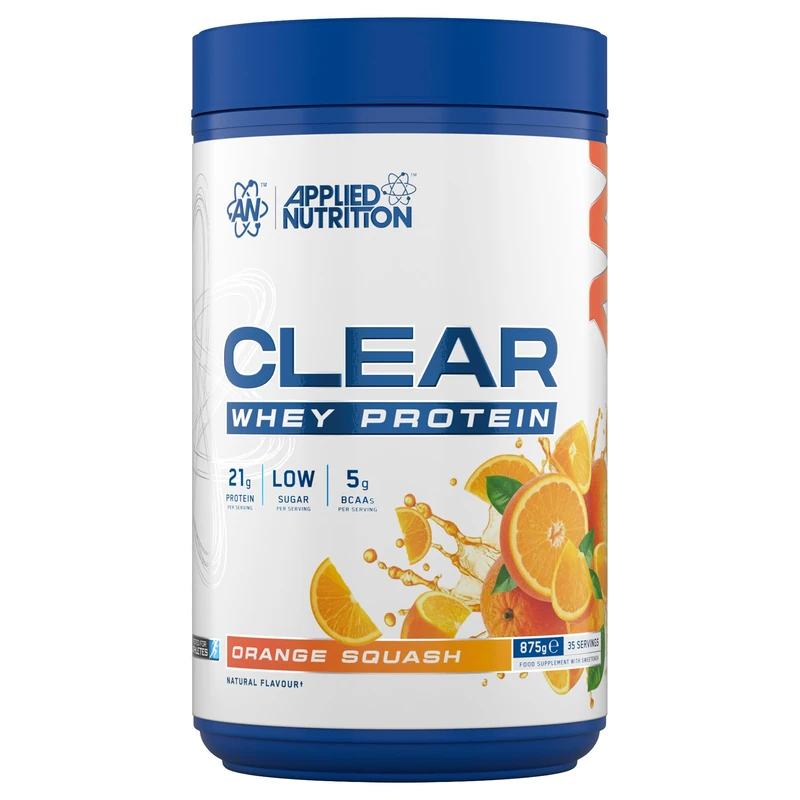 Applied Nutrition Clear Whey Isolate - Whey Protein Isolate, Refreshing High Protein Powder, Fruit Juice Style Flavours (Orange Squash) (875g - 35 Servings)