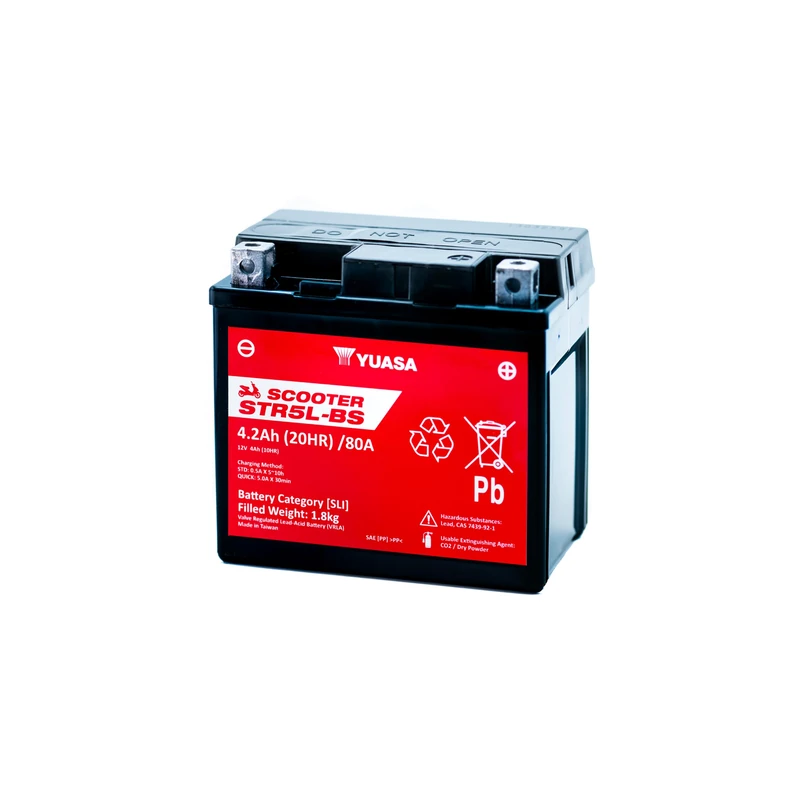 Yuasa STR5L-BS 12V 80 CCA Lead Acid Battery Maintenance Free AGM VRLA for Scooters - Image 1