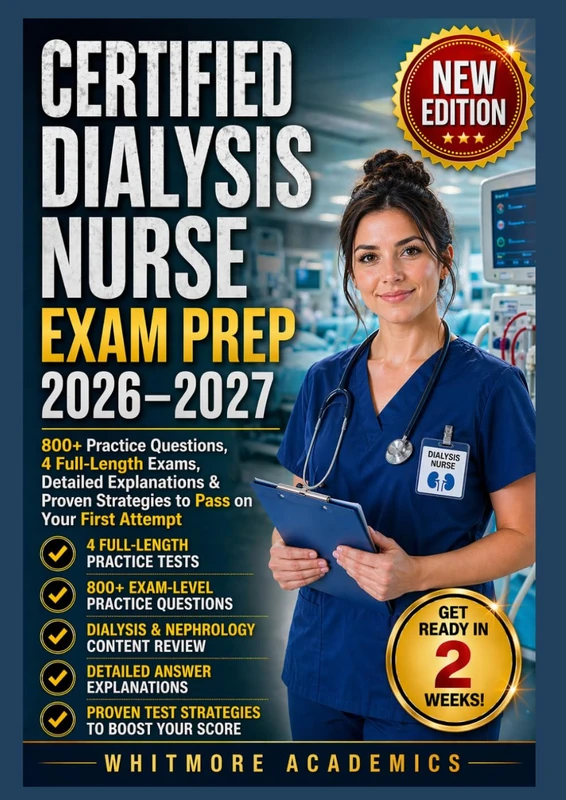 CERTIFIED DIALYSIS NURSE EXAM PREP 2026–2027: 800+ Practice Questions, 4 Full-Length Exams, Detailed Explanations & Proven Strategies to Pass on Your First Attempt - Image 1