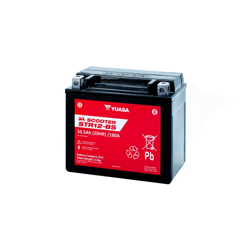 Yuasa STR12-BS 12V 180 CCA AGM VRLA Lead Acid Scooter Battery
