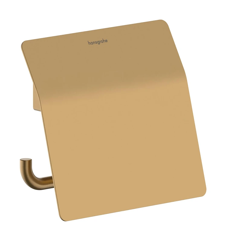 hansgrohe AddStoris S - toilet paper holder with cover, toilet roll holder for wall mounting, concealed fastening, bathroom accessories, brushed bronze, 41783140