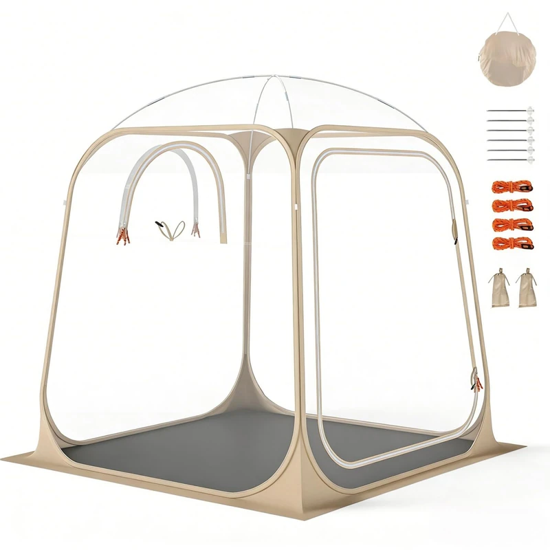 SPOTRAVEL Pop Up Bubble Tent, 2-4 Person Sports Pod (215 x 215 x 195 cm)