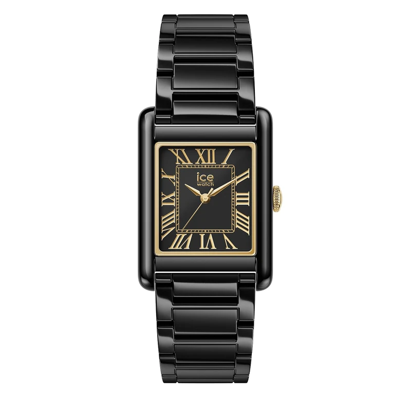 ICE-WATCH - ICE Power PW6 Solid Black Gold - Montre Noire Pour Femme avec Bracelet en Plastique - 025718 (23x34mm)